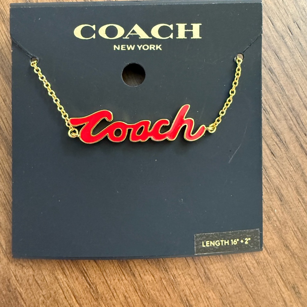 Coach Signature Red and Gold Necklace